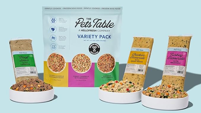 The Pets Table Human-Grade Variety Pack Fresh Dog Food, Complete Meal or Dog Food Topper, 6 Count of 15 to 17-oz Pouches, 5.9lbs