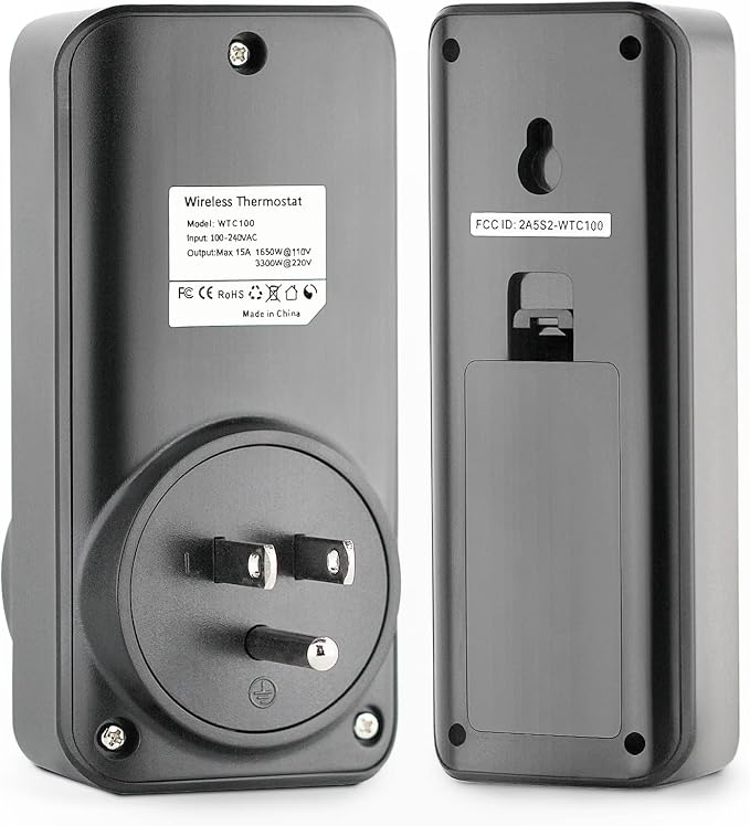 DIGITEN Temperature Controller Wireless Thermostat Outlet Greenhouse Thermostat Wine Cooler Plug-in Temperature Controller Reptile Temperature Control Outlet Remote Control Tempreature Build-in Sensor