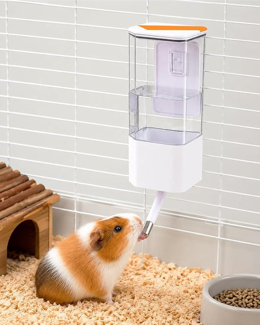 47OZ No-Drip Small Animal Water Bottle, Large Capacity Leakproof Hanging Pet Water Dispenser for Cage Crate, Water Feeder for Guinea Pig, Hamster, Rabbit, Ferret, Chinchilla (White)