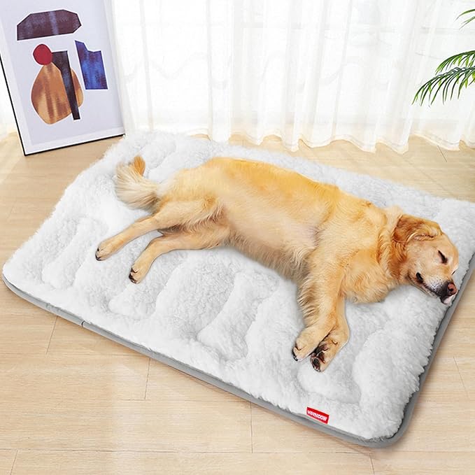Dog Bed Crate Mat(42" X 28"), Soft Plush Dog Bed Pad Machine Washable Crate Pad, Dog Sleeping Mat with Anti Slip Bottom