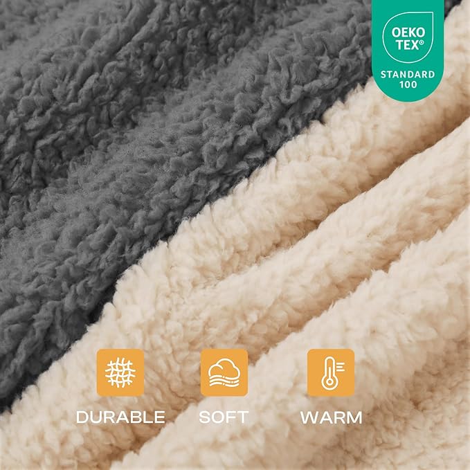Luciphia Premium Fleece Pet Blanket for Small Medium Dogs Puppy Soft Sherpa Calming Cat Throw Blankets(Grey,41x31 inches)