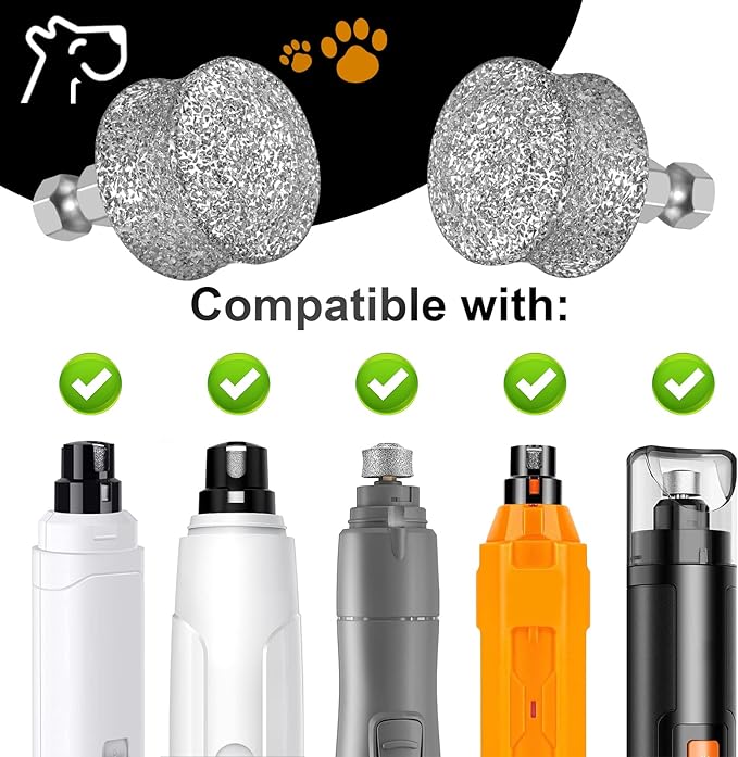 IREDOON Dog Nail Grinder Replacement Head-Integrated Grinding Head for Casfuy and Most Brands, Highly Efficient, Safe and Durable (2pcs)