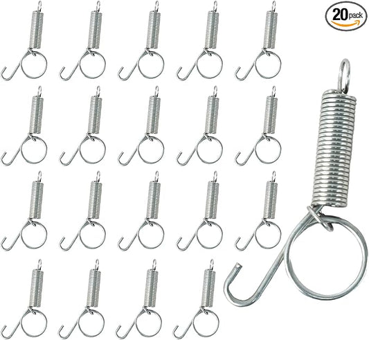 20Pcs Spring Cat Door Latch and Catches, Multi-Functional Pet Door Spring Latch Hook Wire Cage Clips, One-Handed Fixing Pet Rabbit Cage Wire for Rabbit Dog Cat Parrot Guinea Pig Squirrel Cages