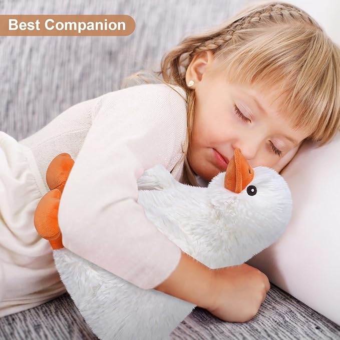 SuzziPals Coolable & Heatable Duck Stuffed Animals, Microwavable Stuffed Animal for Heat Therapy & Stress Relief, Cuddly Warm Duck Plush Toy Heating Pad, Cute Duckling Gifts for Women & Kids