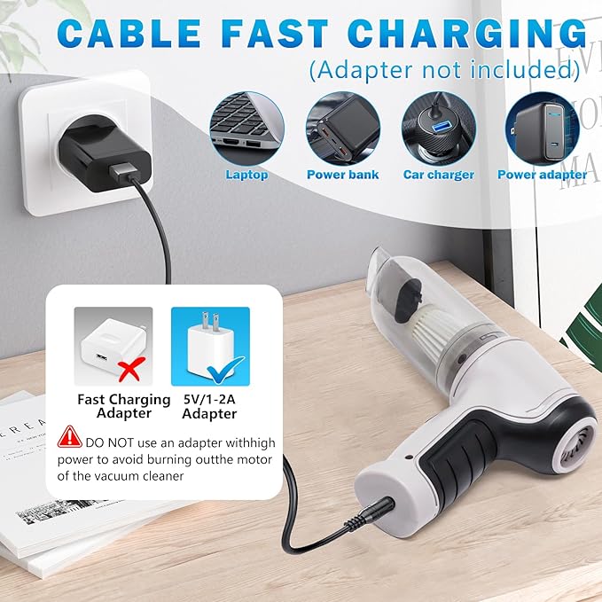Guinea Pig Poop Vacuum: 6000Pa Powerful Suction, Cordless Handheld Spot Cleaning Tool for Guinea Pig, Rabbit, Hamster, Chinchilla & Small Animal Cages