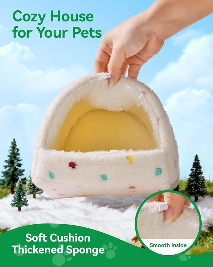 Hamster Hideout Hamster House,Washable Guinea Pig Cage Small Animal Cage Accessories for Mouse Chinchillas Hamsters Hedgehogs Ferrets Bearded Dragons and Rats