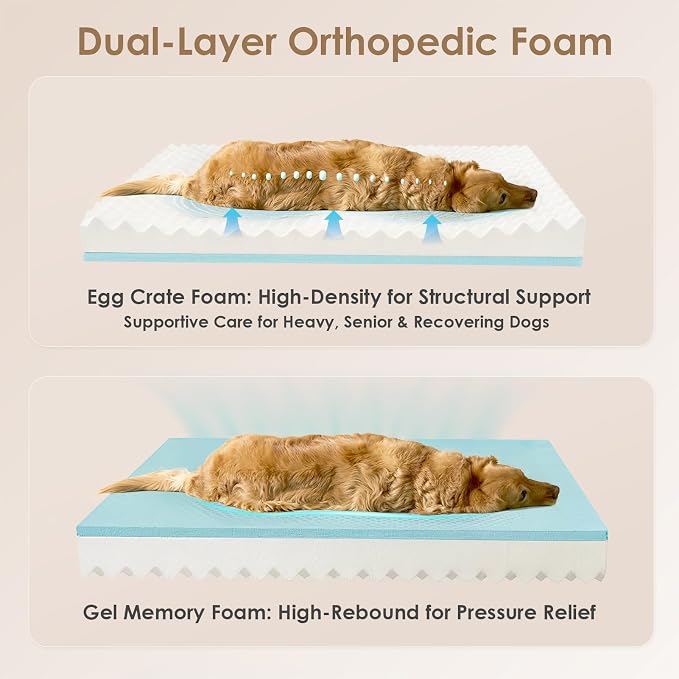 EHEYCIGA Orthopedic XL Dog Bed for Large Sized Dog, 42x30 Inch Extra Large Memory Foam Dog Couch Bed with Sides, Waterproof Liner & Washable Removable Cover, Bolster Pet Sofa, Black
