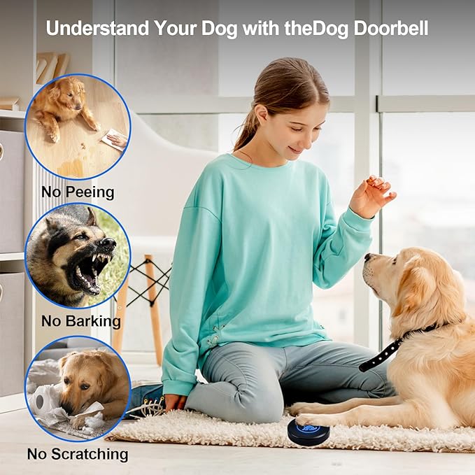 Dog Door Bell (2026 Self-Illuminating Enhanced Touch) for Potty Training, Wireless Dog Doorbells to Go Outside, 1000 Feet Long Range, IP65 Waterproof, 60 Melodies & Adjustable Volume (2 Buttons)