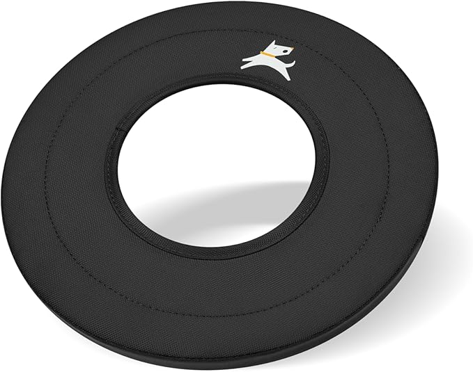 OllyDog Mini Super Flyer, Floating Dog Disc for Water Play – Soft Durable Dog Fetch Toy, Eco-Friendly Recycled Material, Gentle on Teeth, Lightweight Flying Disc for Medium, Small Dogs (Raven, 9")