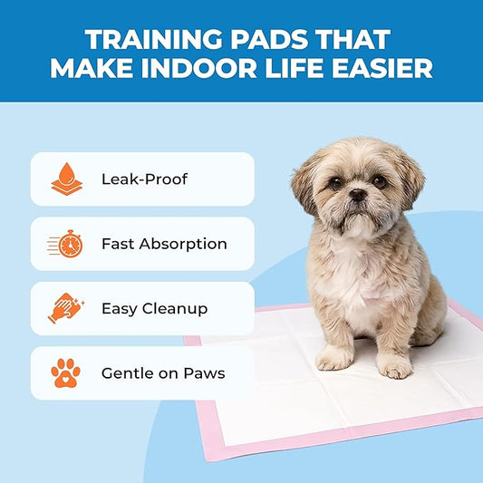 Best Pet Supplies Puppy Pads (22.5 x 22 Inches) - Disposable, Dog Training Potty , Super Absorbent Baby Pink Puppy Pee Pads for Dogs (100 Count)