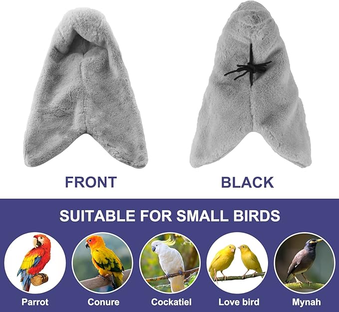 Bird Buddy Corner Fleece Bird Blanket Cozy Bird Bed Warmer Parrot House for Cage Hanging Hammock Toy for Greys Amazons Parakeet Cockatiel Conure Lovebirds Finch Canaries(L)