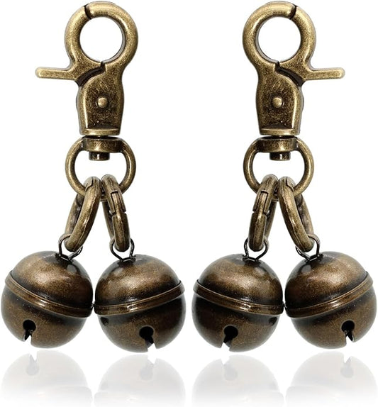 Copper Bells for Dog Collars with Snap Clips - Dog Bells to Go Outside,Made of Pure Copper for Dogs/Cat - Clear Sound & No Rust - Know Where Your Pet