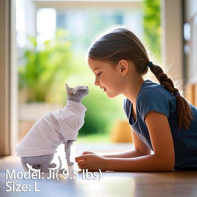 Sphynx Cat Sweater Hairless Cat Clothes Sweater Shirt Soft Warm Long Sleeves Pullover Pet Clothes Pajamas Dog Cloth for Small Dogs Jumpsuit Pet Sweaters (Pink, Medium)