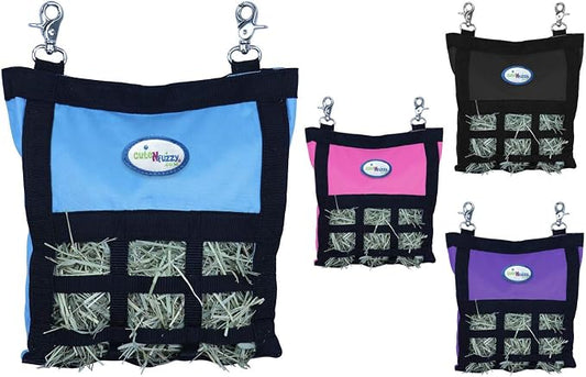 Rabbit & Guinea Pig Hay Bag Feeder with Super Tough Bottom® Design | Small 10" x 11" x 3" Hanging Hay Feeder | Organized Feeding | Made in USA Design (Royal Blue, Small 10" x 11" x 3")