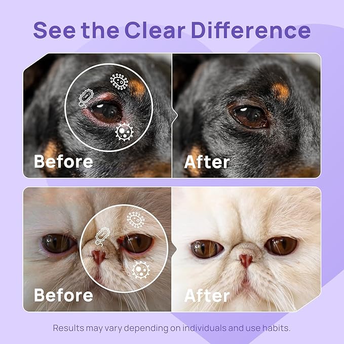 HICC PET Dog Eye Wash, Daily Eye Rinse for Dogs & Cats, Gently Cleans Tear Stains & Debris, Supports Routine Eye Care for Pets (2 x 5.1 fl oz)