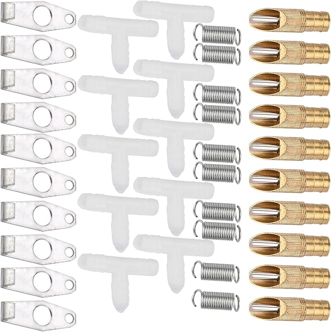 Yinhing 10pcs Set Stainless Steel Automatic Nipple Waterer for Ferrets Quality Pet Waterer Easy Installation (Duck Bill White)