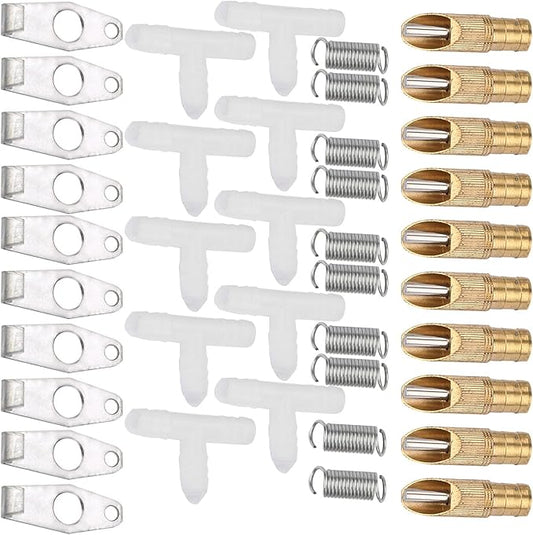 Yinhing 10pcs Set Stainless Steel Automatic Nipple Waterer for Ferrets Quality Pet Waterer Easy Installation (Duck Bill White)