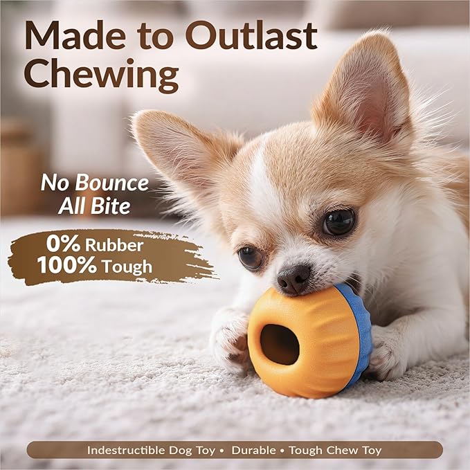 KADTC S Size 3-in-1 FrostLick Frozen Treat Ball & Treat Dispensing & Tough Chew Toy, No-Transfer Fill & Freeze Lick Cup, for Small Pup Mini Dogs and Cats