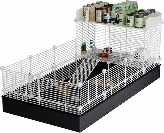 STILLCOVE Large Guinea Pig Cages Indoor: Small Animal Pet Playpen Metal Fence Yard with Waterproof Mat for Hamster Rabbit Bunny Ferret Rat Chinchilla Hedgehog