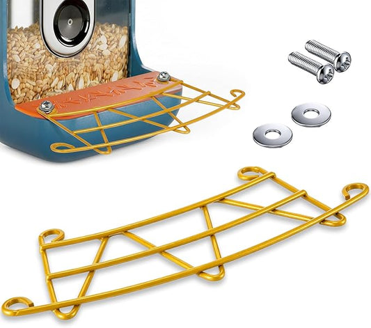 Feekoon Metal Perch Extender Compatible with Bird Buddy PRO Solar Smart Bird Feeder – Durable Rust Resistant Outdoor Birds Feeder Accessory, Wider Landing Space, Add On with Screws Included