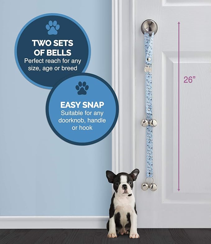 PoochieBells Handcrafted Dog Doorbell for Potty Training – Easy & Quick, Doggie-Safe USA-Made Dog Door Bell with Perfect Sound, Dog Trainer-Recommended for Over 20 Years, Peace Love Dog