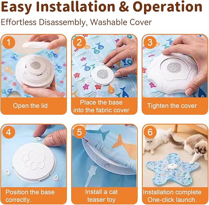 Interactive Cat Toy for Indoor Cats, Rechargeable Touch Activated Hide and Seek Cat Toys, Automatic Moving Concealed Wand Feather Toy for Bored Indoor Kitten Adult Cats, Real Bird Squeaky White