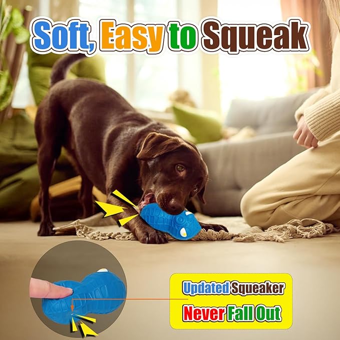 HOLYSTEED Latex Squeaky Dog Toys for Large Dogs – Natural Latex Dog Squeaky Balls for Dogs Big, Soft Rubber Dog Squeak Toys with Squeaker, Interactive Fun for Indoor & Outdoor Play