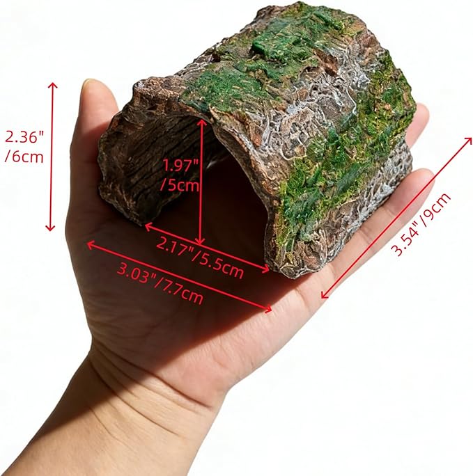 Reptile Hide Fish Tank Decorations Reptile Tank Habitat Aquarium Decor Hideout Terrarium Accessories Reptiles Cave for Dragon Lizard Spider