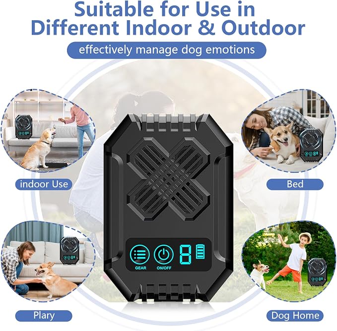 Anti Barking Devices, Ultrasonic Dog Bark, Dog Bark Deterrent Device 3 Adjustable Modes - Rechargeable Long Range 50FT