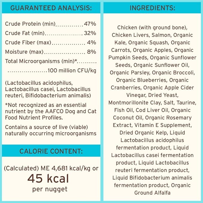 Primal Freeze Dried Raw Cat Food Nuggets Chicken & Salmon, Complete & Balanced Meal or Topper, Premium, Healthy, Grain Free, High Protein Raw Cat Food with Probiotics (14 oz)
