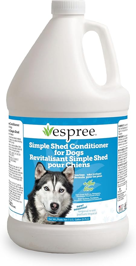 Espree Simple Shed Dog Treatment, Shed Control Dog Conditioner, Helps Reduce Excess Shedding, Moisturize, and Strengthen Coat, Gentle for Sensitive Skin, Gallon