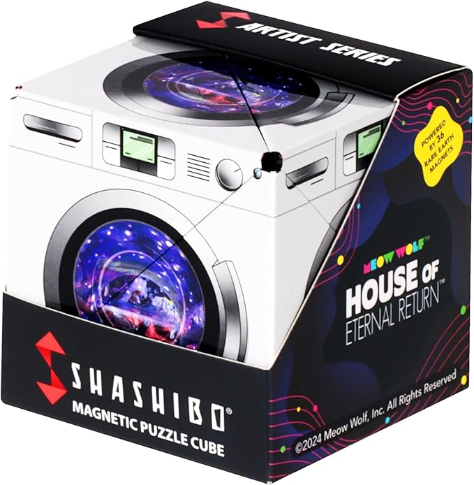 Shashibo Shape Shifting Box - Award-Winning STEM Fidget Toy with Ultra Strong Magnets - Puzzle Cube Transforms Into 100+ Shapes, Perfect Sensory Gift for Kids, Teens, and Adults (Dryer Portal)