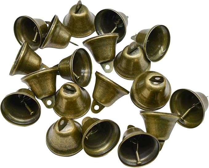 Maydahui 35 PCS Vintage Bronze Jingle Bells (1.7 X 1.5 Inches) for Dog Doorbell Potty Training Housebreaking Making Wind Chimes Christmas Bell