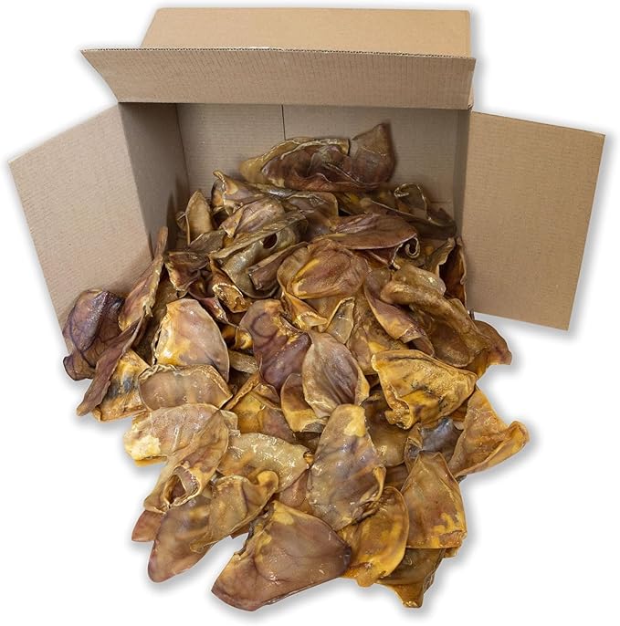 Top Dog Chews – 100 Pack, Pig Ears for Dogs, Whole, Full Uncut American Made, Single Ingredient, Thick, Large Dog Treat for Small, Medium or Large Breeds, Bulk Dog Chews (100 Pack)