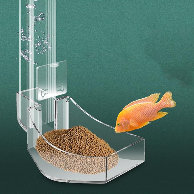 300MM Aquarium Feeding Tube Fish Feeder Tube Clear Acrylic Shrimp Feeding Tube with Hooks and Suction Cups for Aquarium Fish Tank Feeder