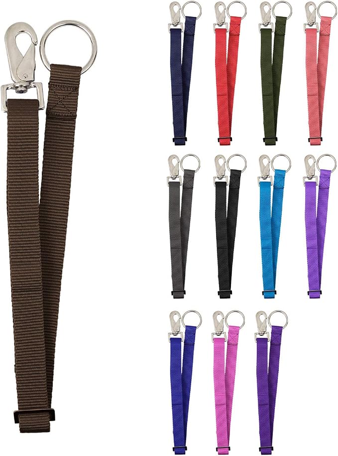 Derby Originals Heavy Duty Adjustable 30” Nylon Hanging Bucket Straps for Water and Feed Buckets - Available in 16 Colors and Patterns (Brown)