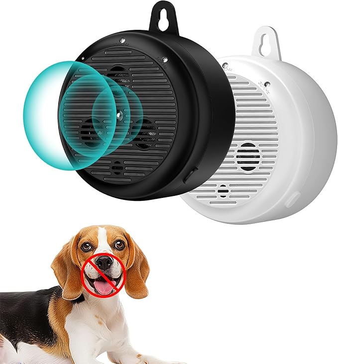 35ft ultrasonic Dog bark Box Anti Barking Device for Dogs Bark Deterrent Devices with 3 Modes （Black+Grey）