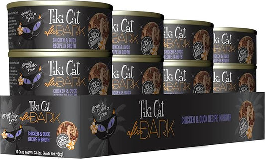 Tiki Cat After Dark Wet Cat Food, Chicken & Duck, 2.8 oz. Cans (12 Count)