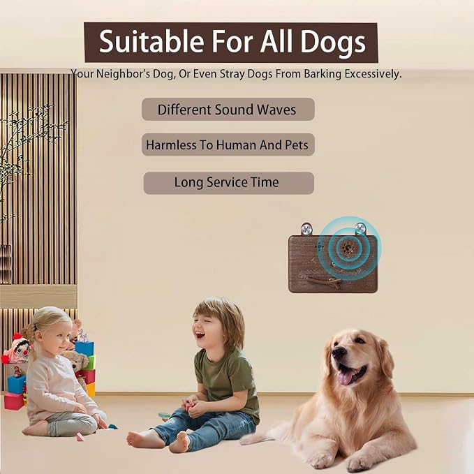 GlossyEnd Anti Barking Device for Dogs, 50 FT Ultrasonic Dog Barking Control Device, 4 Modes Bark Box,Neighbor Dog Silencer, Dog Barking Silencer for Indoor and Outdoor Use