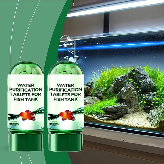 Powerful Aquarium Water Purification Tablet,Water Purification Tablets for Fish Tank,Aquarium Remover,Remove All Kinds of Turbidity from Fish TankWater (8PC)