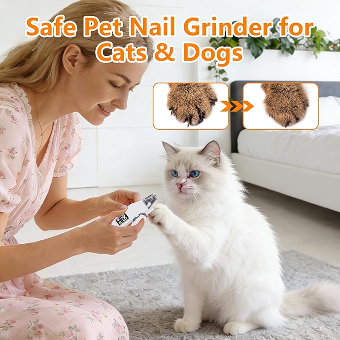 2-in-1Dog Nail Clippers & Dog Nail Grinder,Dog Nail Trimmers with LED Lights,USB Rechargeable,Quick Sensor and Splash Guard,Cat Nail Clippers Trimmers for Small,Medium,and Large Dogs & Cats