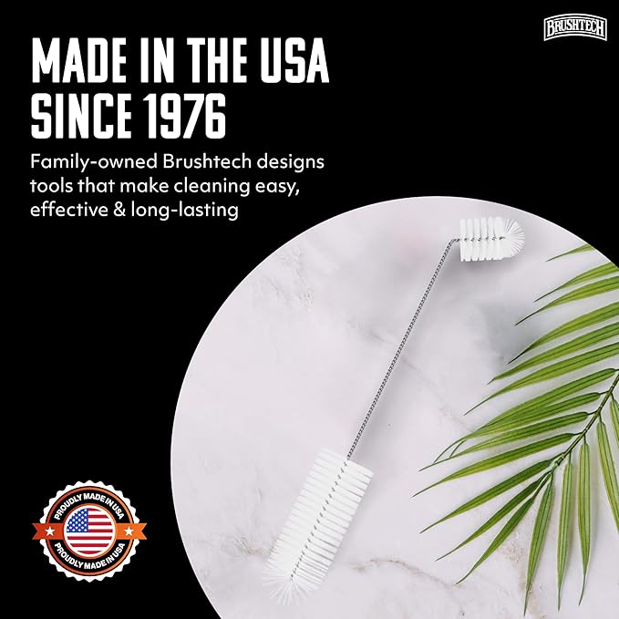 Brushtech, Backyard Bird Care Collection, Two-in-One Hummingbird Feeder Cleaning Brush - Dual-Head Design, Bottle & Socket Scrubber for Hummingbird Health - 14” Nylon Bristles, USA Made