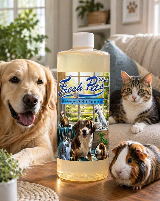 Fresh Pets Plus™ Deodorizer & Air Freshener, Liquid Formula, for Dogs, Cats & Small Animals, 16 fl oz (16 fl oz)
