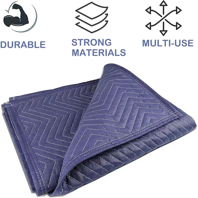 PONGHEI 2 Moving Blankets 80"x 72" Heavy Duty Packing Blankets for Shipping Thick Furniture Wrapping for Moving Supplies Professional Quilted Shipping