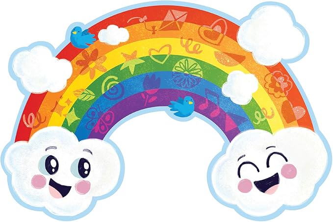 Peaceable Kingdom Shimmery Rainbow Floor Puzzle - 35-Piece Giant Floor Puzzle for Kids Ages 3 & up - Fun-Shaped Puzzle Pieces - Great for Classrooms