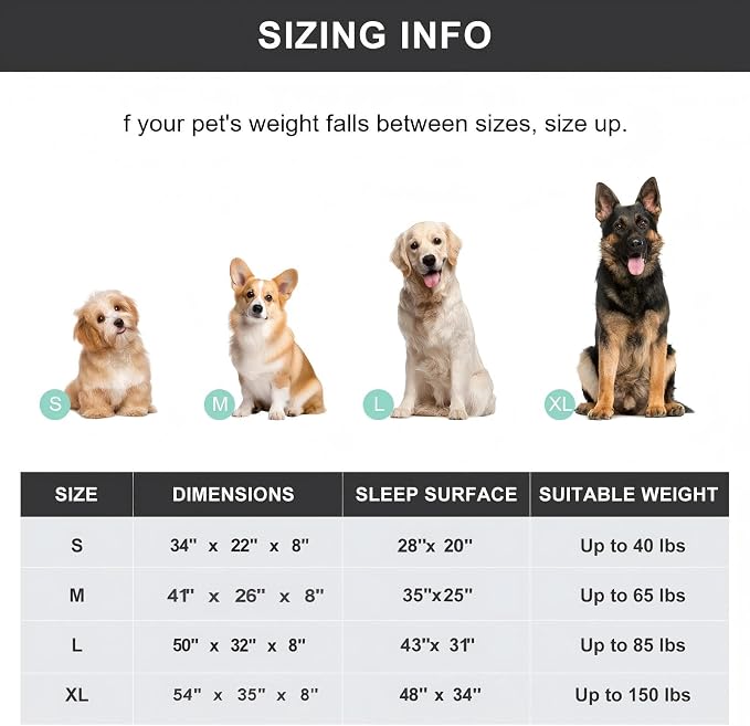 Cooling Elevated Dog Bed with Non-Slip Floor Protectors & Breathable Mesh, Raised Indoor & Outdoor Dog Cot Hammock, 34" L x 22" W x 8" Th, Small, Grey