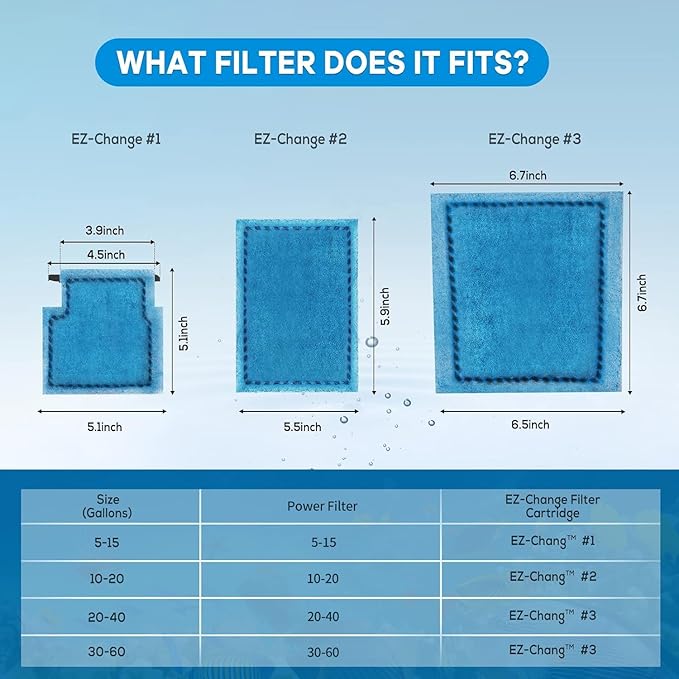 xbbwmrs 16 PCS Aquarium Filter Cartridge Compatiable with Aqua-Tech Filters (EZ-Change #3) Fish Tank Filter Cartridge Compatiable with Aqua-Tech 20-40 & 30-60 Power Filter