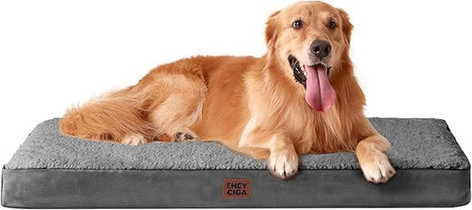 EHEYCIGA Orthopedic Dog Beds for Dogs with Removable Washable Cover for Crate,Grey, 36x27x3.5