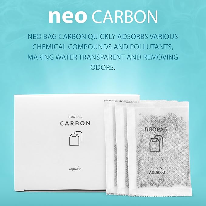 Aquario Neo Carbon - Aquarium Filter Media - Premium Activated Carbon, Improves Water Quality, Stabilizes pH Levels, Perfect for Aquatic Habitats - 8-Count Bags