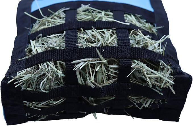 Rabbit & Guinea Pig Hay Bag Feeder with Super Tough Bottom® Design | Large 15" x 11" x 3" Hanging Hay Feeder | Organized Feeding | Made in USA Design (Black, Large 15" x 11" x 3")
